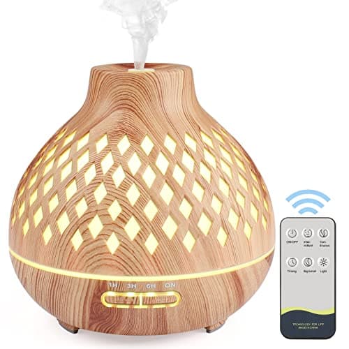 Czemo 400ml Difusor de Aromas, Difusor de Aromaterapia con Mando a Distancia Humidificador Ultrasónico Vaporizador de Esencias Difusor Aceites Esenciales para Casa, Yoga