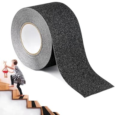 Cinta antideslizante, 5 cm x 10 m, cinta antideslizante autoadhesiva, tiras adhesivas antideslizantes para escaleras, cinta antideslizante para peldaños, cinta de seguridad antideslizante de exterior