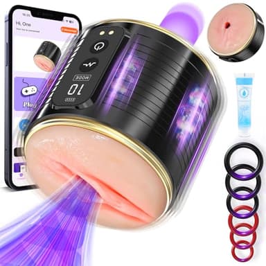 Masturbádores Masculino Más Vendido Juguetes Sexuales- Masturbador Masculino Pantalla LCD con 10 Modos de Vibración,Vagina Pene Vibrador Juguetes Eróticos para Pareja Sexuales