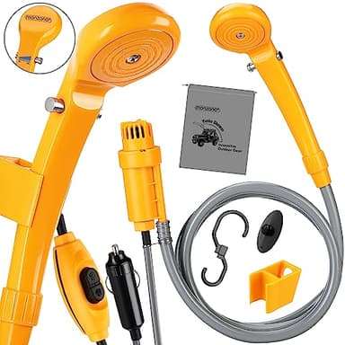 Monzana® Ducha Portátil Camping Aire Libre Duchas de Mano Exterior Coche Adaptador 12V Cable 5m Bolsa Almacenamiento