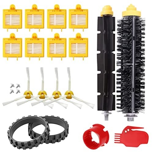 MIRTUX Kit de Recambios Compatible con Roomba serie 700 - Repuestos para Roomba 720, 750, 760, 770, 775, 780, 785, 790...(Todos los modelos) - Pack de Rodillos, Filtros, Cepillos Laterales, Neumaticos