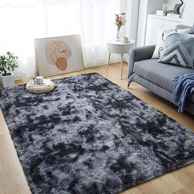 Lommegy Alfombras Salón Pelo Largo Alfombras Modernas Super Suaves de la Pelusa Alfombras de Habitacion Lavables y Antideslizante Alfombra Grande para Interiores Estar Habitación (120 * 160cm)