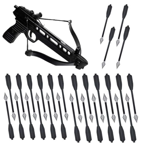 fUfIzU Flechas De Ballesta De Aluminio para Tiro con Arco De 6,7 Pulgadas con Pernos De Alto Impacto Flechas Cortas para Ballesta De Caza De 50 Libras A 80 Libras para Flecha, Sin Ballesta,Negro,12