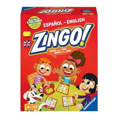 Ravensburger - Zingo, Divertido Bingo de Palabras e Imágenes, Juego de Mesas para Niños 4 años, Juegos Educativos Niños 4 años, Regalos para Niños, Juegos de Mesa Familia, Versión en Español