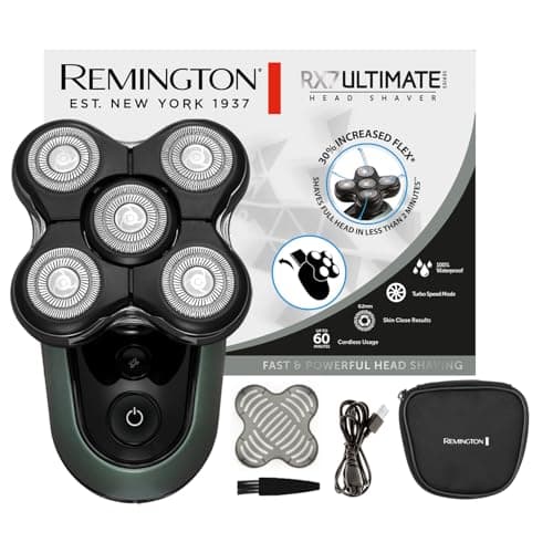 Remington Maquinilla de afeitar eléctrica para hombre [función turbo boost] afeitadora de cabeza de litio XR1600