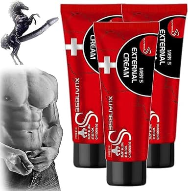 Crema externa para hombre, crema de masaje de fuerza energética para hombre, Xbs Xuanbse Cream XXXL, crema de impulso vitalidad, rendimiento duradero para toda la noche (3 piezas)