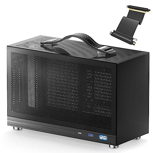 S300 - Mini-ITX PC Gaming Case - Front I/O USB 3.0 Type - C Port - SFX Power Supply 100-130mm - Sistema de gestión de Cables - Placa Base Luminum Mini-ITX pequeña portátil PC Case-Negro