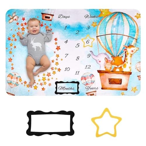 Manta Mensual De Niños para Fotos, Manta Fotográfica Infantil Milestone, Material de Franela, Extra Grande, Neutro Fondo Fotográfico, 150 x 100 cm Mamas Embarazadas y Regalo Niños