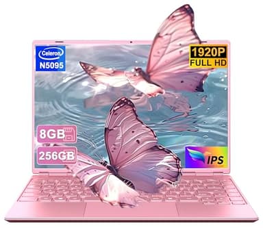 NOTODD Ordenador Portátil 14 Pulgadas 8GB RAM 256GB SSD 1TB Expand Celeron N5095 (Hasta 2.9Ghz), Portátil Win 11 con Mini Puerto Multimedia Ventilador 1920*1200 FHD Pantalla, Portatiles Dual WiFi-Rosa
