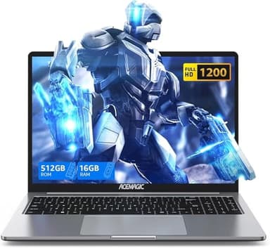 ACEMAGIC Ordenador Portátil 16 Pulgadas,ln-Tel Alder Lake N97(hasta 3.6Ghz) Portátil,16GB DDR4 512GB SSD(Expansión 2TB),1920 * 1200,HDMI,Tipo C,diseño de Metal Ligero