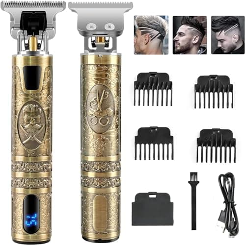 Máquina de Cortar Pelo Profesional, Cortapelos inalámbrico Hombre Cortador de Pelo Recargable con Hoja T, Recortadora de Barba con 4 Peines-guía para Uso de Hogar y Peluquería