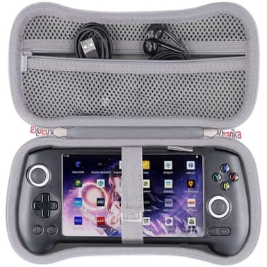 Khanka Estuche rígido para Anbernic RG556 Consola de Juegos Retro, Bolsa de Transporte para RG556 5.48 Pulgadas Android Consola de Juegos Retro, Sólo Estuche (Gris)
