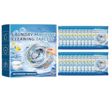 Pastillas Limpiadoras de Máquina,Pastillas Limpieza de Lavadora,Láminas de Limpieza de Lavadoras,Tableta Limpiador de Lavadora,Limpiador Sólido para Lavadora,Limpiador Lavadora 20PC