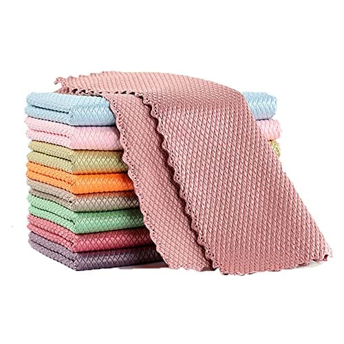 Nanoscale Cleaning Cloth, Streak-Free Miracle Cleaning Cloths Fish Scale Microfiber Polishing Cleaning Cloth, Reusable Lint-Free Absorbent Towel (30x40cm)