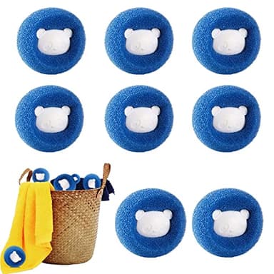 Atrapa Pelos Lavadora, 8 Piezas Bolas de Lavado para Lavadora, Recogedor de Cabello para Lavadora, Removedor de Pelo para Mascotas, Quita Pelos Mascota, para Lavadora y Secadora