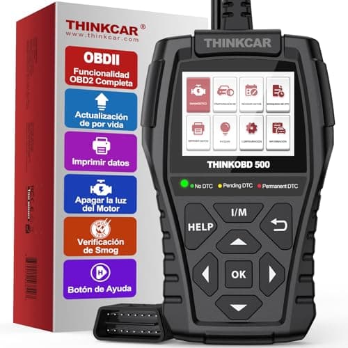 OBD2 Diagnosis, ThinkOBD 500 Diagnosis Coche Multimarca, Herramienta de Diagnóstico del Sistema del Motor, Diagnosis Coche para Protocolos OBDII/EOBD, Verificación de Smog/Prueba EVAP/Apague MIL