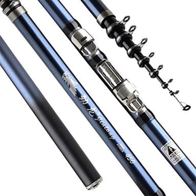 KRIECK Cañas de Pescar Power Telescopic Rock Rock Rod 2.7m-5.4m Fibra de Carbono Spinning Barra de Pescar Rod Viajes Barcos de Viaje Mar (Size : 5.4 m)