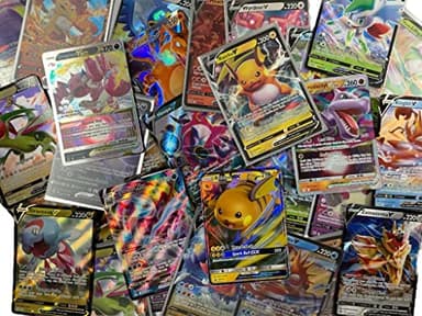 Pokéman - Juego de 3 Tarjetas aleatorias para Pokeman V, GX y EX Ultra Rare V (Tarjeta + 1 Heartforcards® Toploader