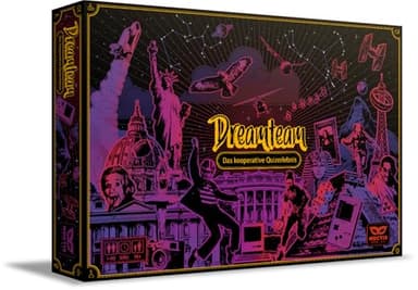 Dreamteam – Juego de preguntas cooperativo para adultos en 3 niveles de dificultad, conocimiento general en 700 preguntas para amigos y familiares, para 2 – 40 personas, viaje y hogar
