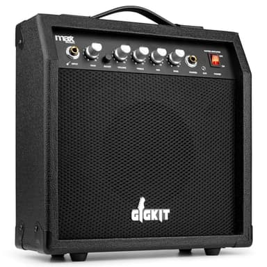 MAX GIGKit Amplificador de 40 W para guitarras eléctricas y bajos eléctricos - Tono ajustable, asa de transporte, salida de auriculares, entrada AUX, ideal para guitarristas en casa y pequeños shows