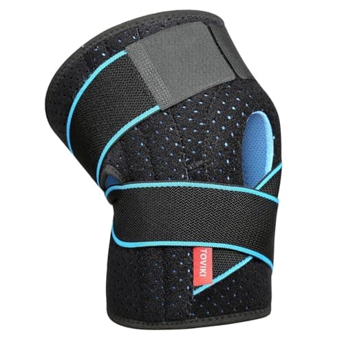 TOVIKI Rodilleras Menisco y Ligamento Deportiva Ajustable Rodillera de Neopreno con Silicona Rodillera Crossfit para Artritis Desgarro de Menisco Tendinitis Correr Unisex 1 Articulo