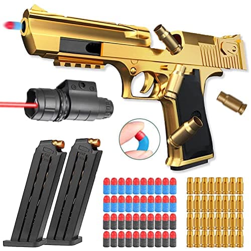 MEISHANG Pistola Juguete,Blaster Pistola Balas Goma Espuma,Pistola de Juguete Realista con Silenciador,con Eyección de Carcasa Revista Shell,Foam Blasters,Toy Gun Soft Bullet,Regalos para Niños