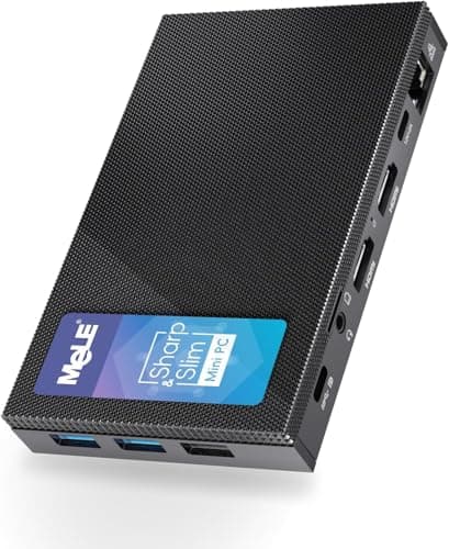 MeLE Mini PC sin ventilador sin sistema operativo, Quiter4C N100 8GB 128GB, soporta multi-sistema Win Linux Ubuntu, HDMI 4K, RJ45 Ethernet, función completa USB-C PD3.0, factor de forma pequeño para