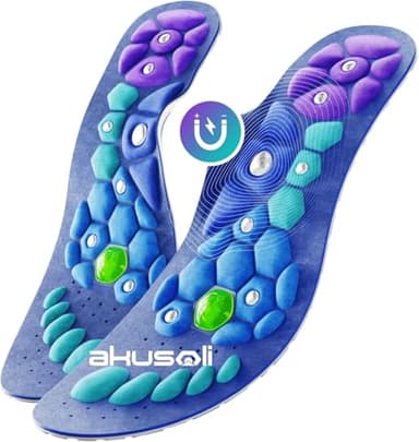 Plantillas Akusoli | Plantillas Fascitis Plantar, Plantillas Gel Hombre Trabajo, Soporte del Arco, Alivio del Dolor del Talón Plano, Absorción de Impactos, Plantilla Cómoda Antifatiga EU42-47
