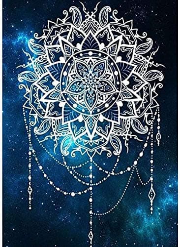Pintar por Numeros Flor de mandala de yoga religiosa DIY Cuadro al óleo con números para Kit de Pintura al óleo Digital para Adultos y niños de Lienzo decoración para el hogar 40x50cm Sin Marco