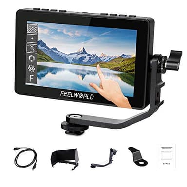 FEELWORLD F5 Pro V2 6 Pulgadas Monitor de Campo de cámara DSLR 3D LUT con Kit Externo Instale el Equipo IPS FHD1920x1080 4K HDMI / 5V Entrada Tipo c（actualizar）