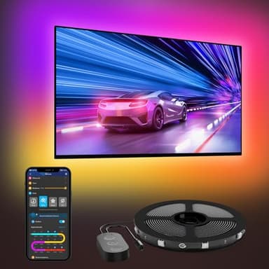 Govee LED TV Backlight, 2,4M RGBIC Smart Strip para Televisores de 40-50 Pulgadas, Tira LED con Control Bluetooth y Wi-Fi, Funciona con Alexa y Google Assistant, Sincronización de Música