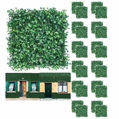 Jardin Vertical Artificial,Jardín Vertical,Jardin Vertical Pared,Jardín Vertical Artificial,24 Pcs,60x40cm,Protección Uv,Para Jardín,Patio,Mansión,Decoración Interior y Exterior Del Hogar,Etc.