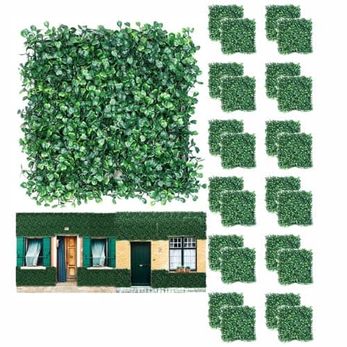 Jardin Vertical Artificial,Jardín Vertical,Jardin Vertical Pared,Jardín Vertical Artificial,24 Pcs,60x40cm,Protección Uv,Para Jardín,Patio,Mansión,Decoración Interior y Exterior Del Hogar,Etc.
