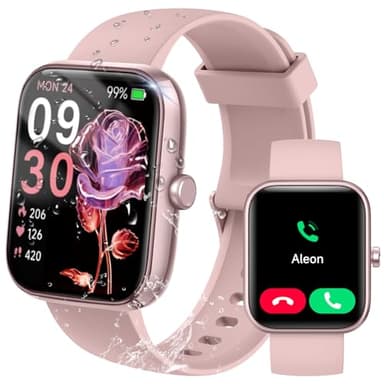 Reloj Inteligente Hombre Mujer Konitee, Smartwatch con Llamadas Bluetooth, 1.83" Pulsera Actividad con Whatsapp Mensajes, 110+ Modos Deportivo, SpO2/Sueño/Pulsómetro, Impermeable IP68 para iOS/Android