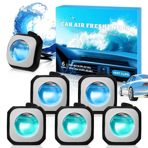 Scent-Hi Car Ambientador Coche, Brisa Marina y Coches Nuevos Clips para Ambientadores de Coche, Elimina y Previene los Malos Olores de tu Coche, Pack 6 Unidades (6 x 4 ml)