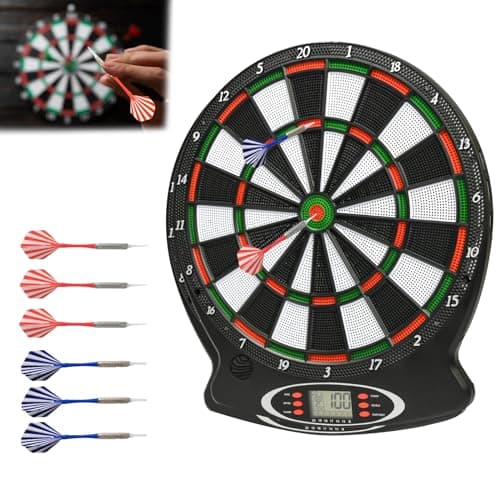 Surplex Dianas electrónicas para adultos y niños con pantalla LED digital de puntuación y dardos de punta suave, juego de diana electrónica de puntuación automática con 28 juegos, 159 modos, adecuado
