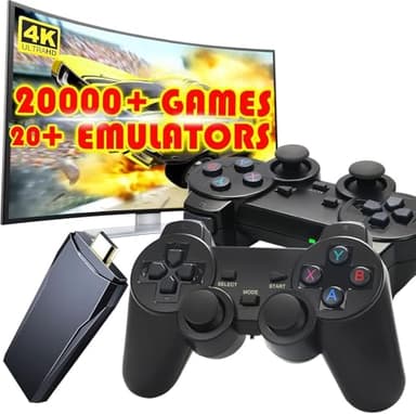 Consola Retro portatil.Consola Retro de Videojuegos Retro Plus,X2 Mando inalámbrico, 25600+ Juegos más de 20 emuladores, 3D, HD, TV,Consola Arcade