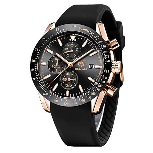 BY BENYAR Casual Reloj de Hombre Cuarzo Analógico Deportes Cronógrafo Impermeable Reloj de Pulsera…