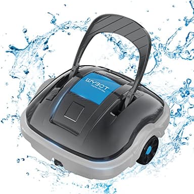 WYBOT Robot Limpiados Piscina, Aspirador de Piscina Funciona 100 Minutos, Estacionamiento Automático, Fuerte Potencia de Succión, Limpiafondos Piscina Inalámbrico hasta 80 m² (Gris)