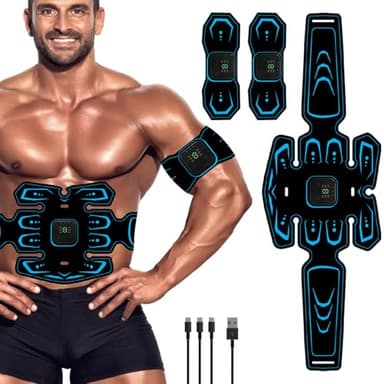 WARDBES Electroestimulador Muscular Profesional, electroestimulador para Abdominales, ABS Trainer/Tóner para Abdomen/Brazo/Cintura/piernas