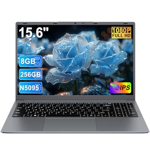 Ordenador Portátil 15,6 Pulgadas Celeron N5095 2,9 GHz Win11 Pro 8GB 256GB SSD Expansión 1TB 5G WiFi 1920x1080 FHD BT4.2 HDMl USB 3.0 Portatil con Ratón Inalámbrico y Teclado Español Membrana - Gris