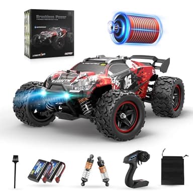 Herenear Coche Teledirigido, 1:18, 60+ km/h 4WD Coche Teledirigido de Alta Velocidad, 2.4GHz, Coche RC Todoterreno Todo Terreno, Coche de Carreras Todoterreno de Juguete Regalo para Niños Adultos