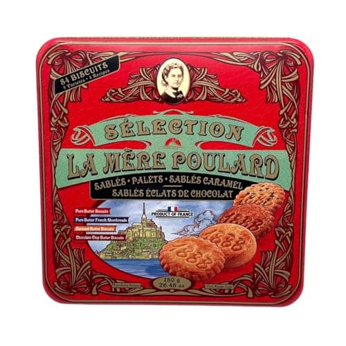 La Mère Poulard, Surtido Galletas de Mantequilla Francesas Sables y Pallets - Lata de 750g