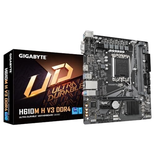 Gigabyte Placa Base H610M H V3 DDR4 – Soporta CPU Intel Core 14ª, 4+1+1 Fases híbridas VRM Digital, hasta 3200 MHz DDR4, 1 PCIe 3.0 M.2, GbE LAN, USB 3.2 Gen 1