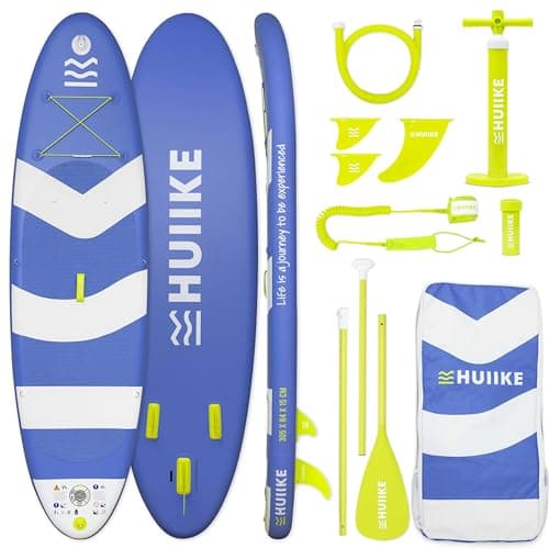 Tabla Paddle Surf Hinchable con Accesorios Premium - HUIIKE | Tabla Padel Surf Hinchable con Remo de Aluminio, Inflador, Leash | Stand Up Paddle Board Gran Estabilidad y Resistencia | Pádel Sup Board