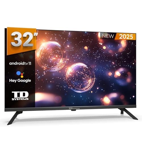 TD Systems - Smart TV 32 Pulgadas sin Marcos, Android 11, Google Assistant, Control por Voz, televisión TDT 2025. Televisor con 3 años de Garantia - PRIME32K20GLE