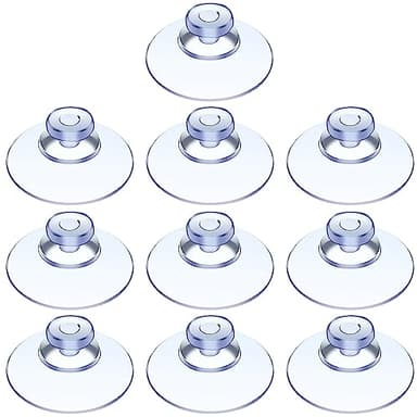 10 Piezas Ventosas Ø 2cm,Ventosas para cristal,Ventosas parasol coche,Ventosas Transparentes,Ventosas furgoneta camper,Ventosas de Plástico,para Baño,Armario,Ventana