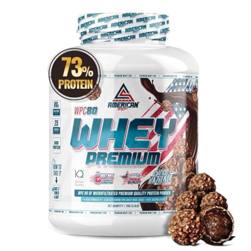 AS American Suplement | Premium Whey Protein | Proteína de Suero de Leche | Aumentar Masa Muscular | Alta Concentración de Proteína WPC80 | Kyowa Quality® (2 kg, Bombón Rocher)