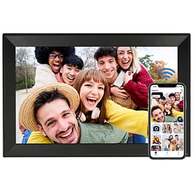 AEEZO Marco de Fotos Digital WiFi de 15,6 Pulgadas, 64GB Pantalla táctil Full HD, Marco de Fotos Digital Inteligente, Giro automático, fácil configuración para Compartir Fotos o vídeos