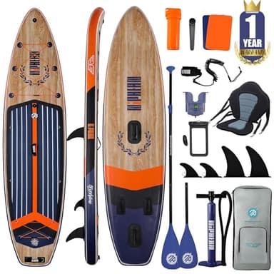 Niphean (Extra Grande) Tabla Paddle Surf Hinchable para 2+1 Personas/Familia, Paddle Surf con (Apto para Principiantes) Aleta Equilibrada, Funda Waterproof, Sup Board para Adultos, Regalo